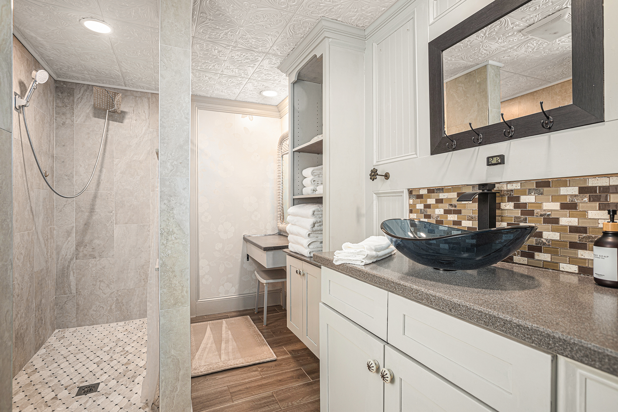 Bathroom with vessel sink