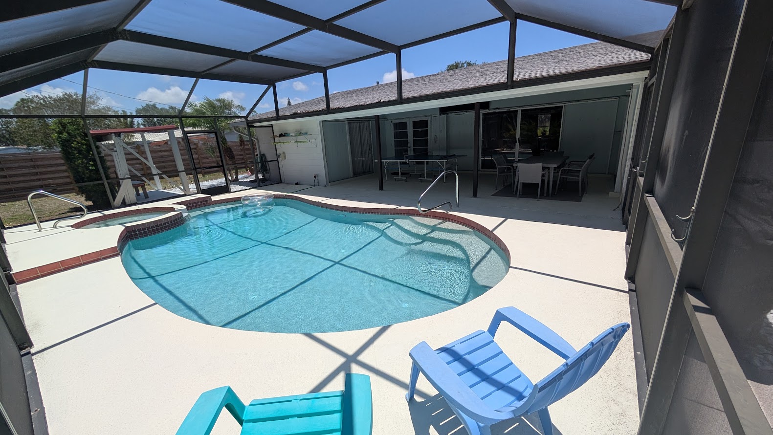 Pool seating area